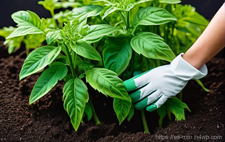 토양 건강을 위한 생물학적 개선제 사용법 - **Prompt:** A close-up, highly detailed cross-section of incredibly rich, dark, and fertile soil. Th...